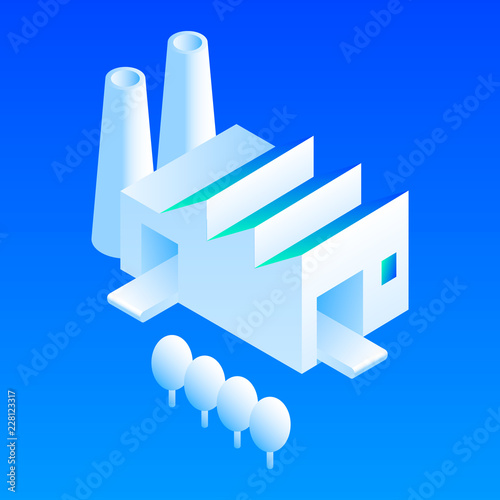 Eco factory icon. Isometric of eco factory vector icon for web design isolated