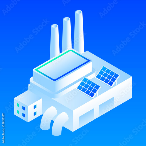 Solar panel smart building icon. Isometric of solar panel smart building vector icon for web design isolated