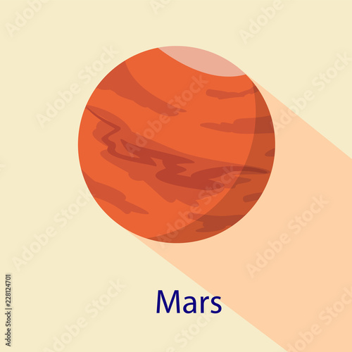 Mars planet icon. Flat illustration of mars planet vector icon for web design