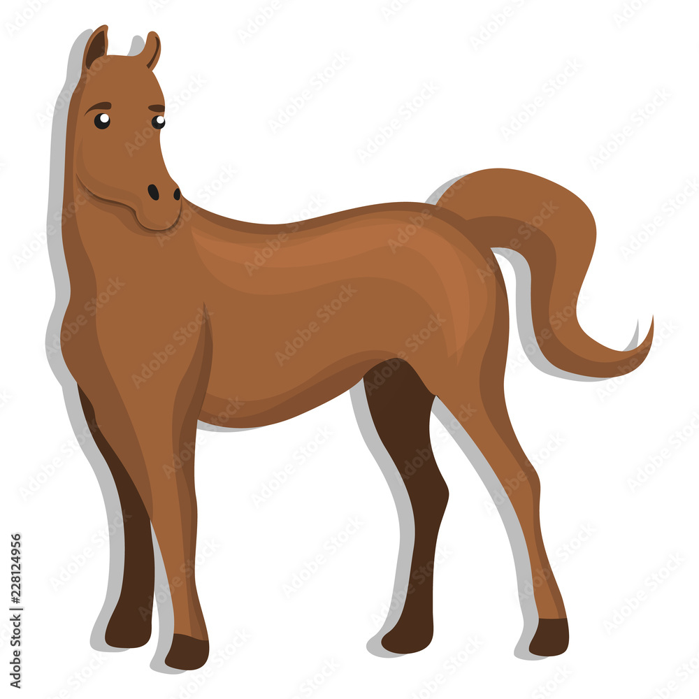Brown horse icon. Cartoon of brown horse vector icon for web design isolated Brown horse icon. Cartoon of brown horse vector icon for web design isolated