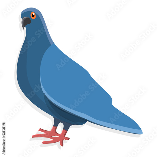 Blue pigeon icon. Cartoon of blue pigeon vector icon for web design isolated