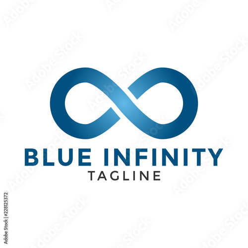 Blue infinity logo icon design template vector illustration