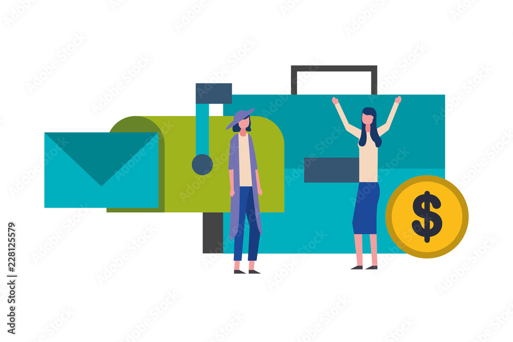 businesswomen briefcase email money business businesswomen briefcase email money business