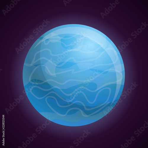 Neptune planet icon. Cartoon of neptune planet vector icon for web design isolated