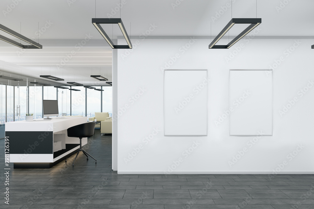 White lobby interior White lobby interior