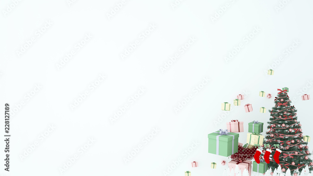 Naklejka premium Artwork Christmas 3d rendering