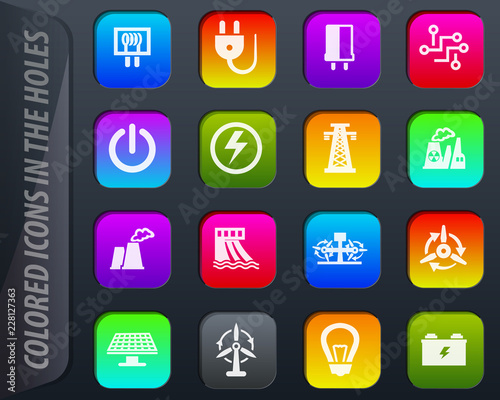 Electricity icon set