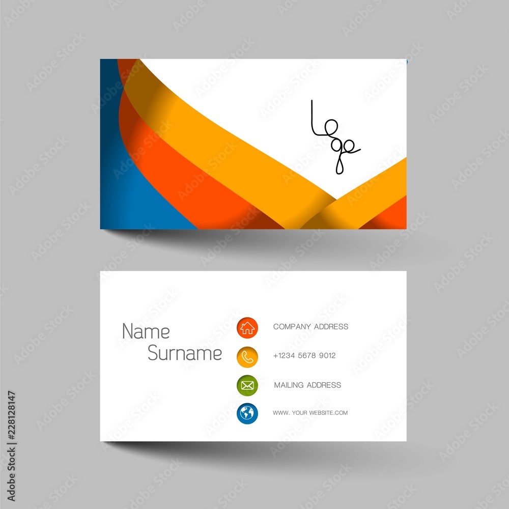 Fototapeta premium Creative and colorful business card design. With inspiration from the abstract. Vector illustration EPS10.