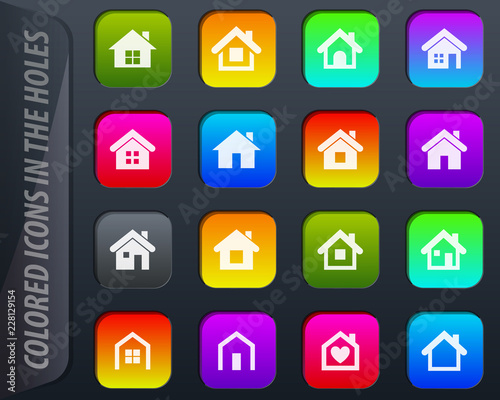 Houses icons set