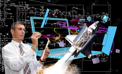 engineering technologies generation space rocket.elements of this image furnished by NASA