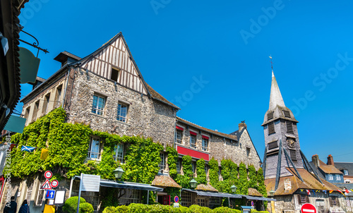 Traditional houses in Honfleur. Normandy, France