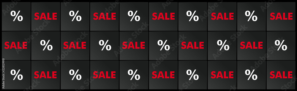 Black Squares Sale Percents Header Black Squares Sale Percents Header