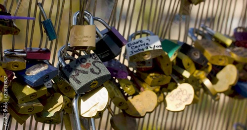 Padlock on a bridge in paris