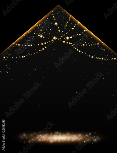 Luxury black and gold background. Design for presentation, concert, show