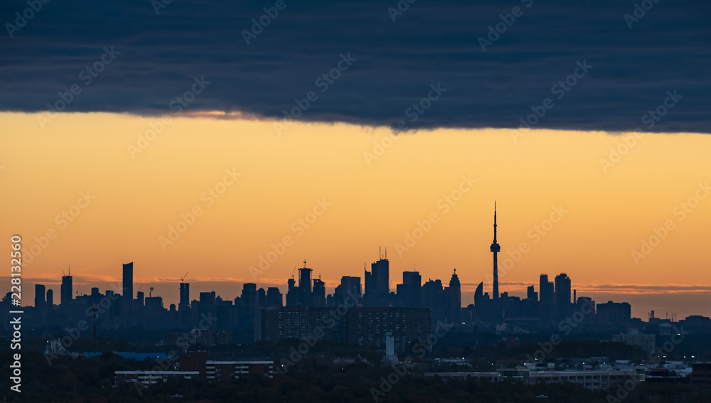 Sunrise Over Greater Toronto Area Seen From Mississauga