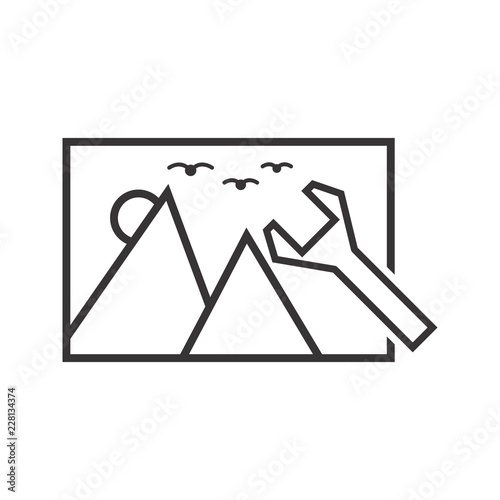 Image Optimization line black icon
