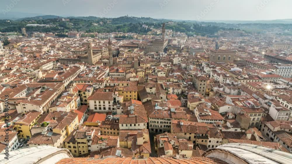 Historic center of Florence, Italy. Panoramic view, time lapse video Historic center of Florence, Italy. Panoramic view, time lapse video