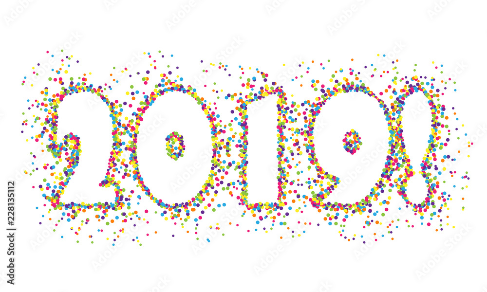 2019! colorful dots banner 2019! colorful dots banner
