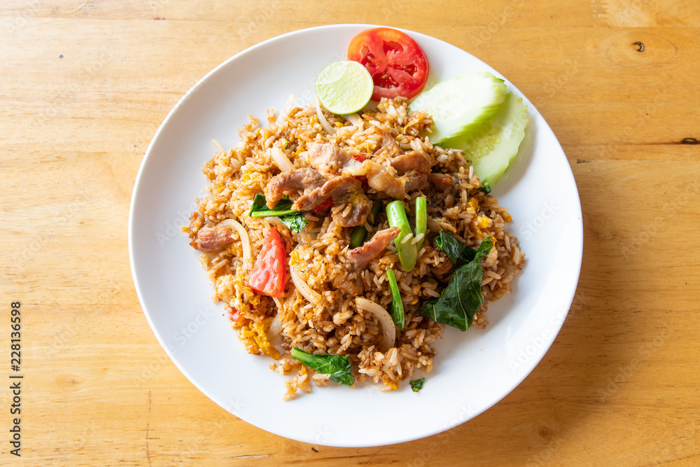 Pork fried rice. Pork fried rice.