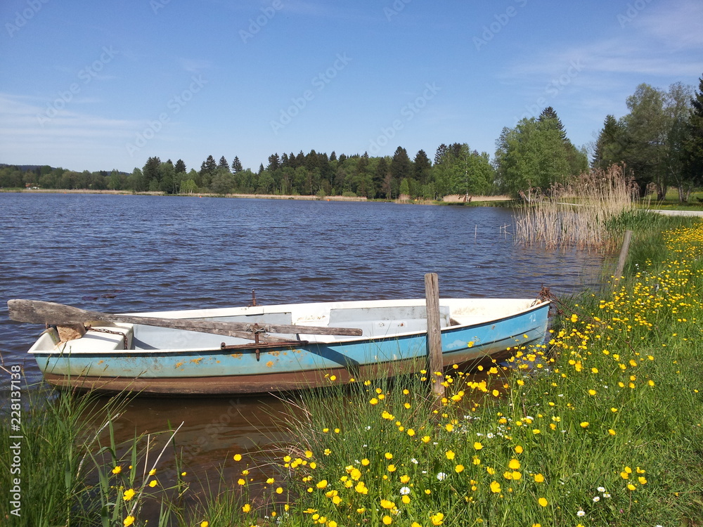 Bad Bayersoien, Bayern, Oberbayern, Soiersee, Boot Bad Bayersoien, Bayern, Oberbayern, Soiersee, Boot