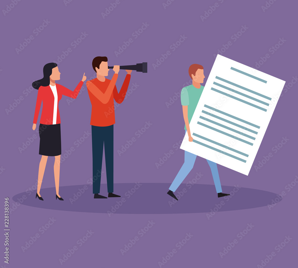 Obraz premium business characters in a presentation