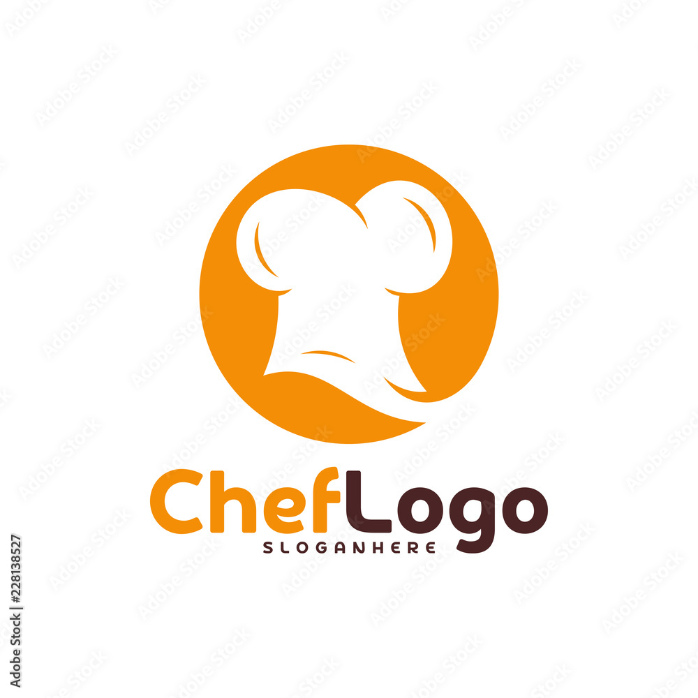Chef Hat logo vector template. Chef emblem design. Food logo vector template. Chef Hat logo vector template. Chef emblem design. Food logo vector template.