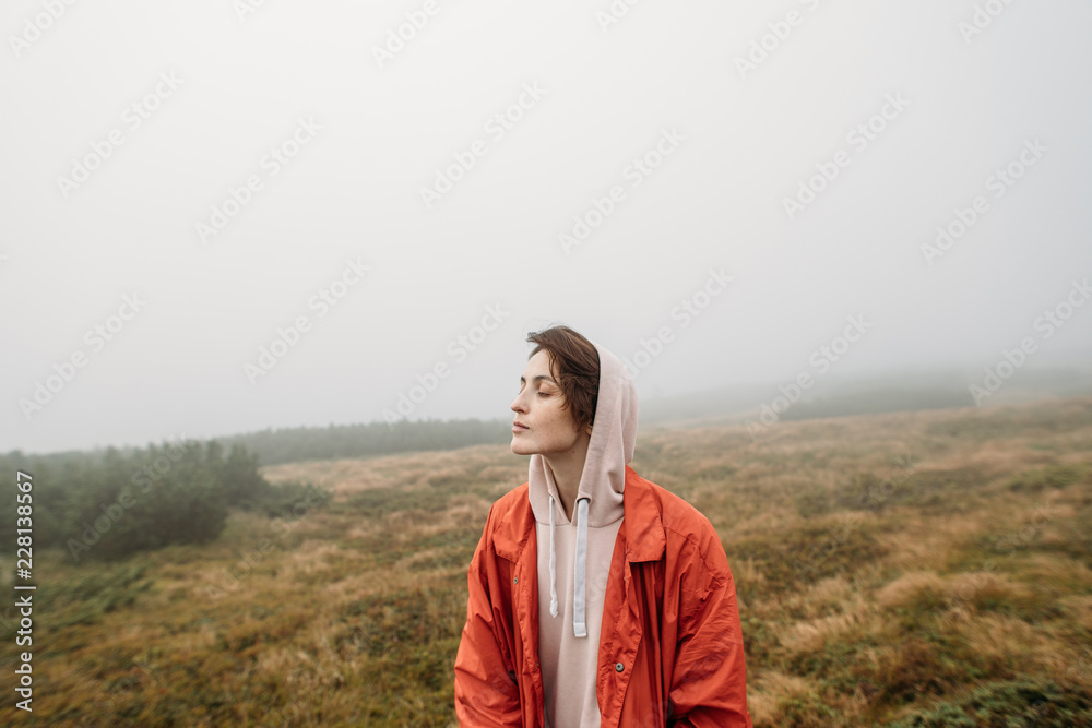 portrait in the fog in the mountains portrait in the fog in the mountains