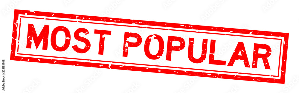 Grunge red most popular word rubber seal stamp on white background Grunge red most popular word rubber seal stamp on white background