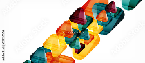 Glass triangles modern geometric composition, abstract background