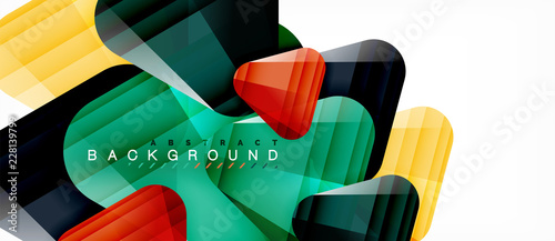 Glass triangles modern geometric composition, abstract background