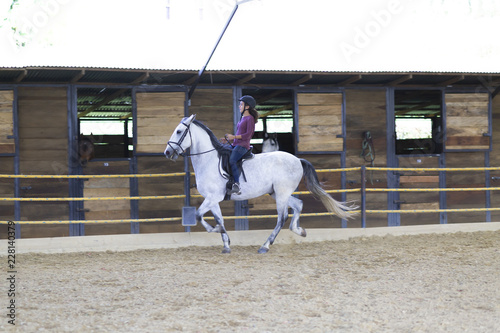 Beautiful Teenager Riding a Horse