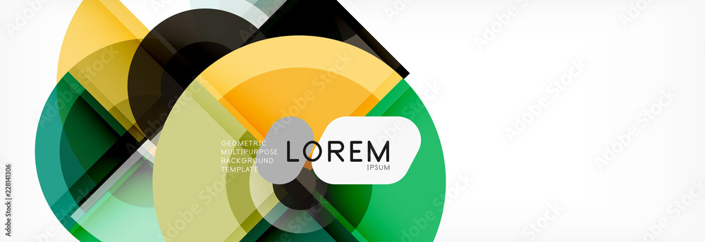 Abstract background - multicolored circles, trendy minimal geometric design