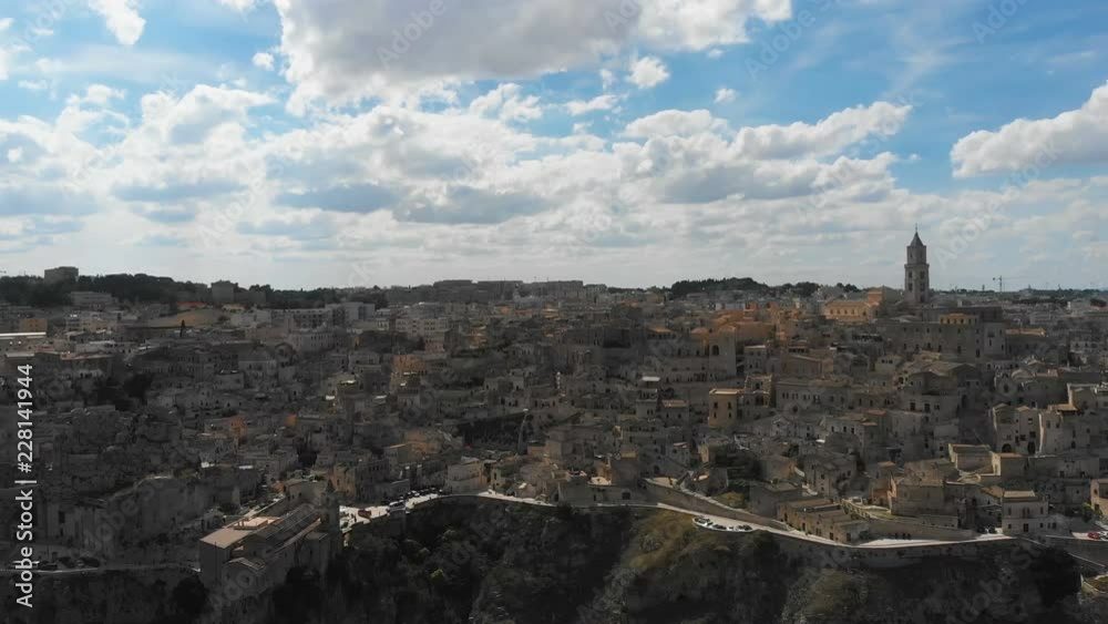 Matera, Italy,European Capital of Culture for 2019- Drone flying Matera, Italy,European Capital of Culture for 2019- Drone flying