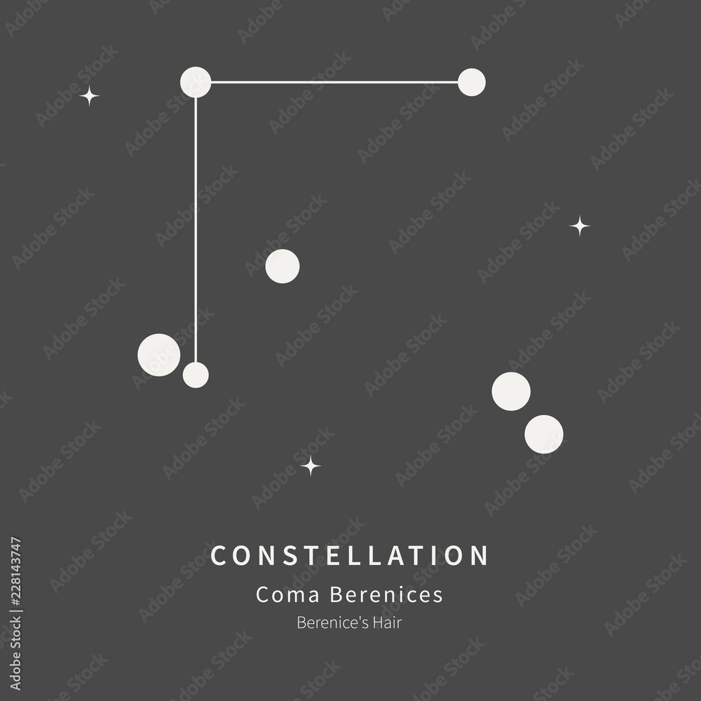 Fototapeta premium The Constellation Of Coma Berenices. Berenice's Hair - linear icon. Vector illustration of the concept of astronomy.