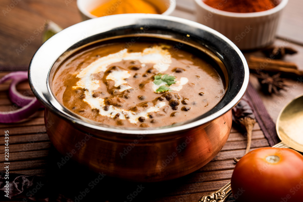 Dal makhani / makhni is a popular dish from India. Made with ingredients like whole black lentil, butter and cream. Served with Naan/roti and rice Dal makhani / makhni is a popular dish from India. Made with ingredients like whole black lentil, butter and cream. Served with Naan/roti and rice