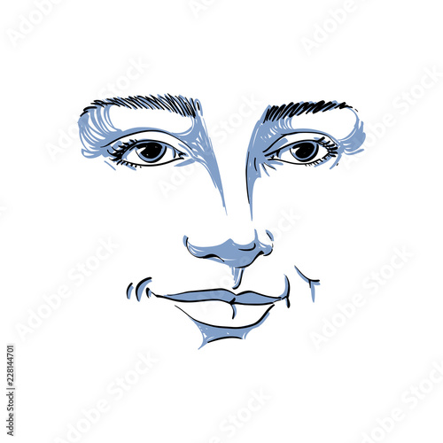 Hand-drawn portrait of whit...