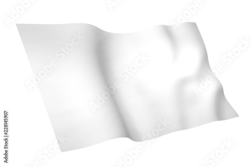3D illustration of white flag