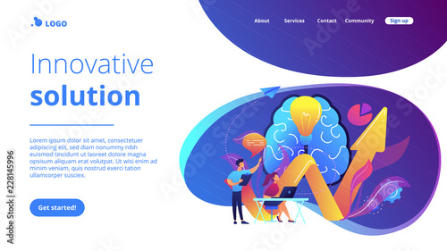Innovative solution concept landing page.