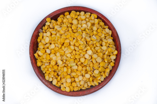 Chickpea Lentils seeds isolated on white background. 