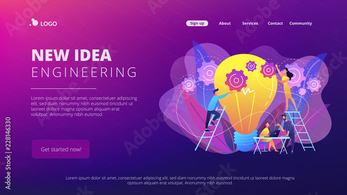 New idea engineering concept landing page.