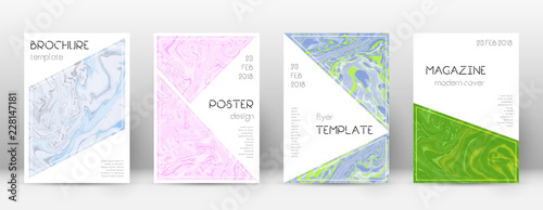 Abstract cover. Posh design template. Suminagashi marble triangle poster. Posh trendy abstract cover