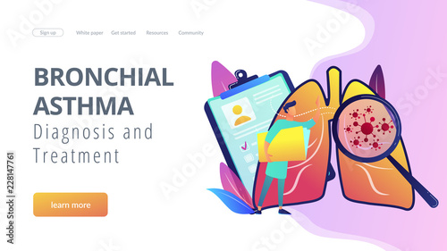Lung cancer concept landing page.