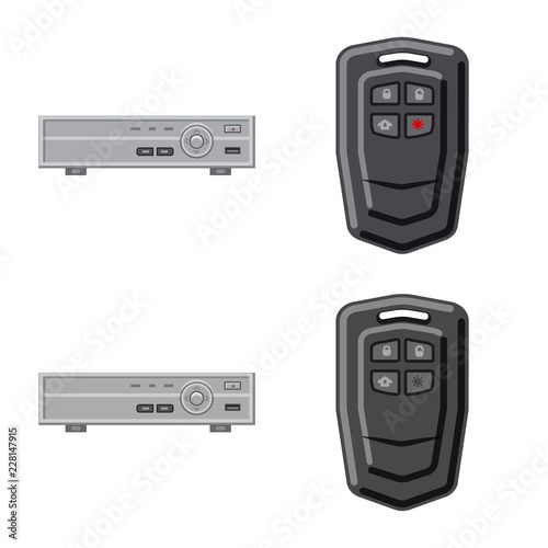 Vector design of office and house symbol. Collection of office and system stock vector illustration.
