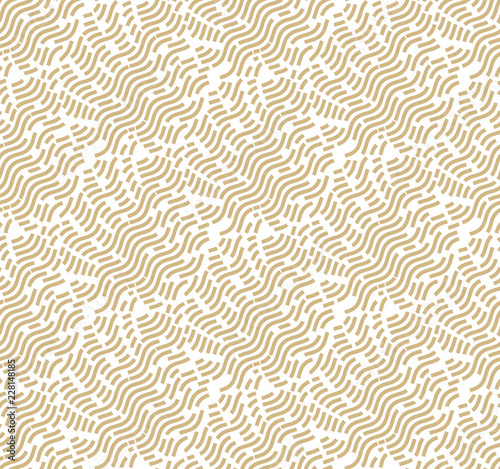 Abstract geometric pattern with lines - Gold and white design - Seamless vector background