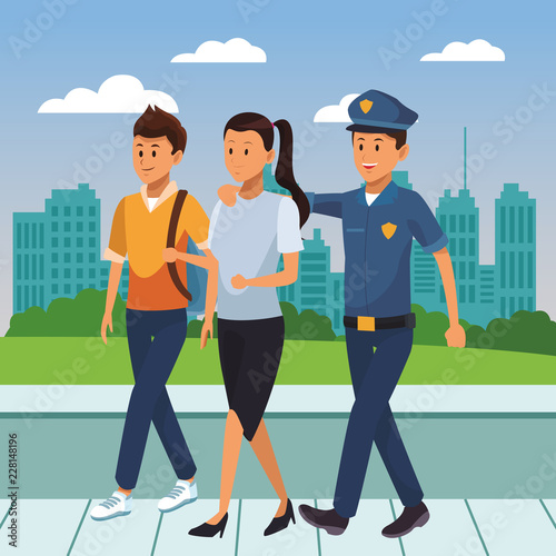 city police officer on duty cartoon