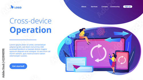 Cross-device syncing concept landing page.