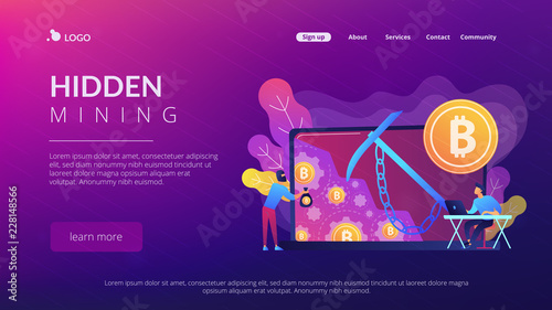 Hidden mining concept landing page.