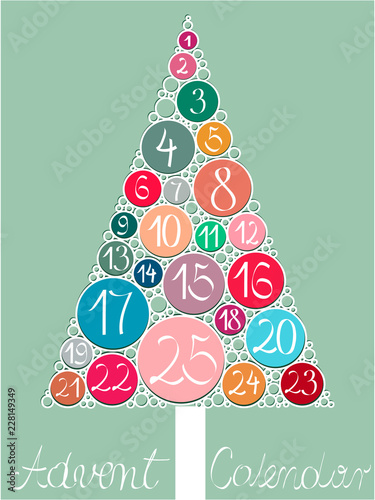 Christmas background with advent calendar
