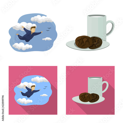 Vector design of dreams and night icon. Collection of dreams and bedroom stock symbol for web.