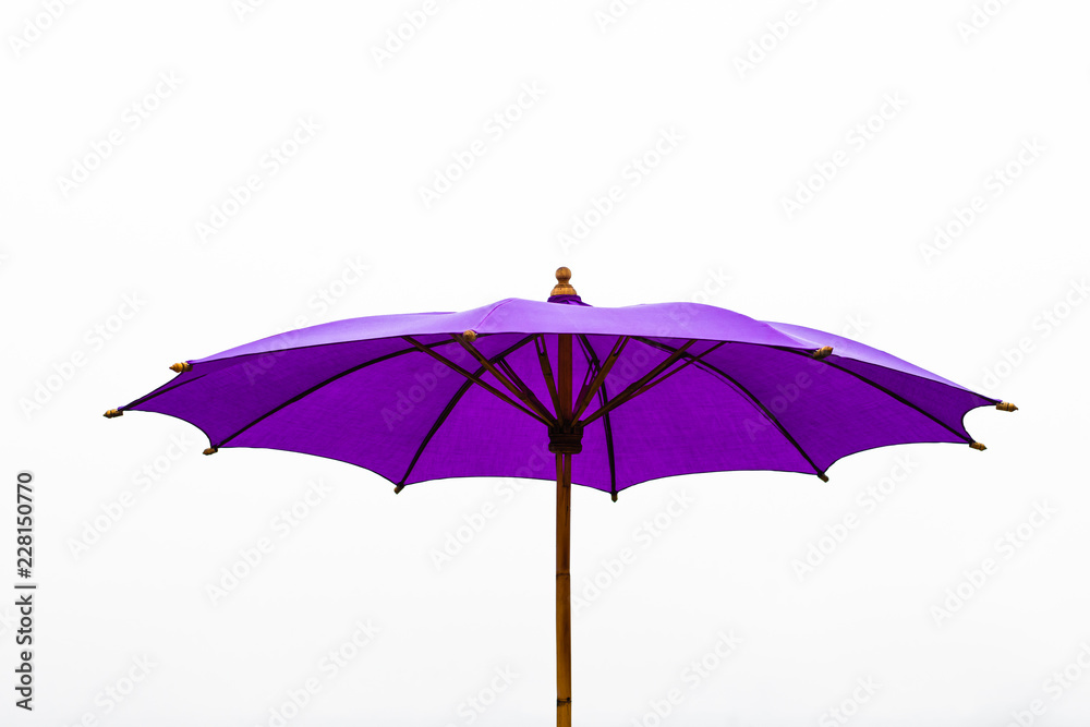 purple umbrella isolated on white background 